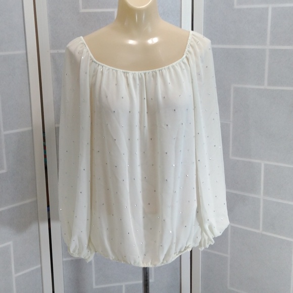 Vince Camuto Tops - VINCE CAMUTO blouse rhinestones sheer
